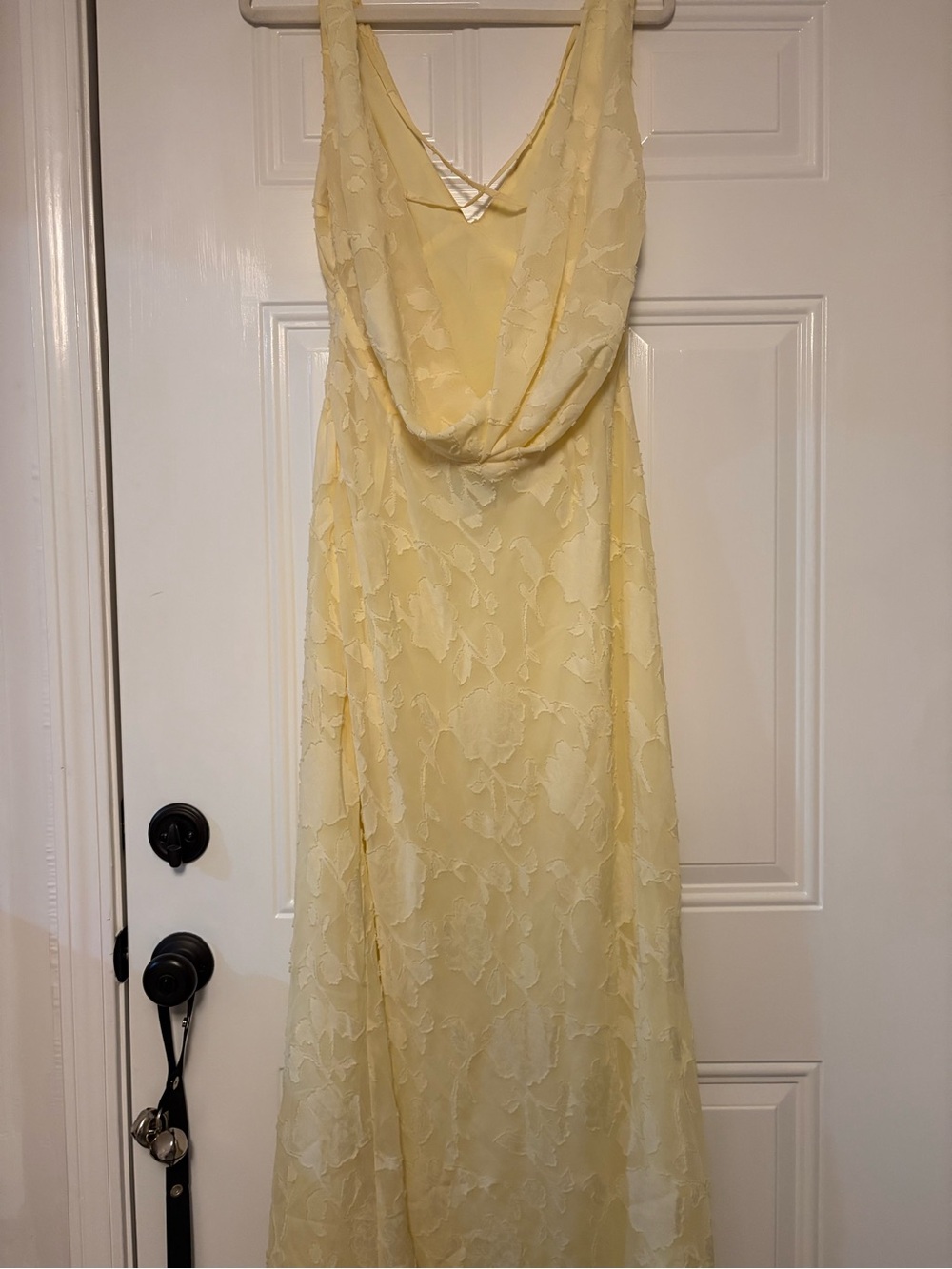 Runaway the Label Pale Yellow Cowl-Neck Maxi Dress